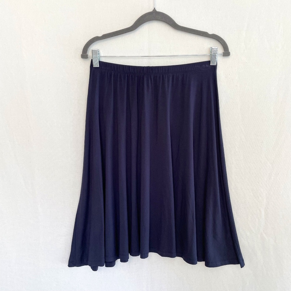 KOSHER CASUAL GIRLS XL Knee Length Skater Skirt Full A-line Dark Navy NEW